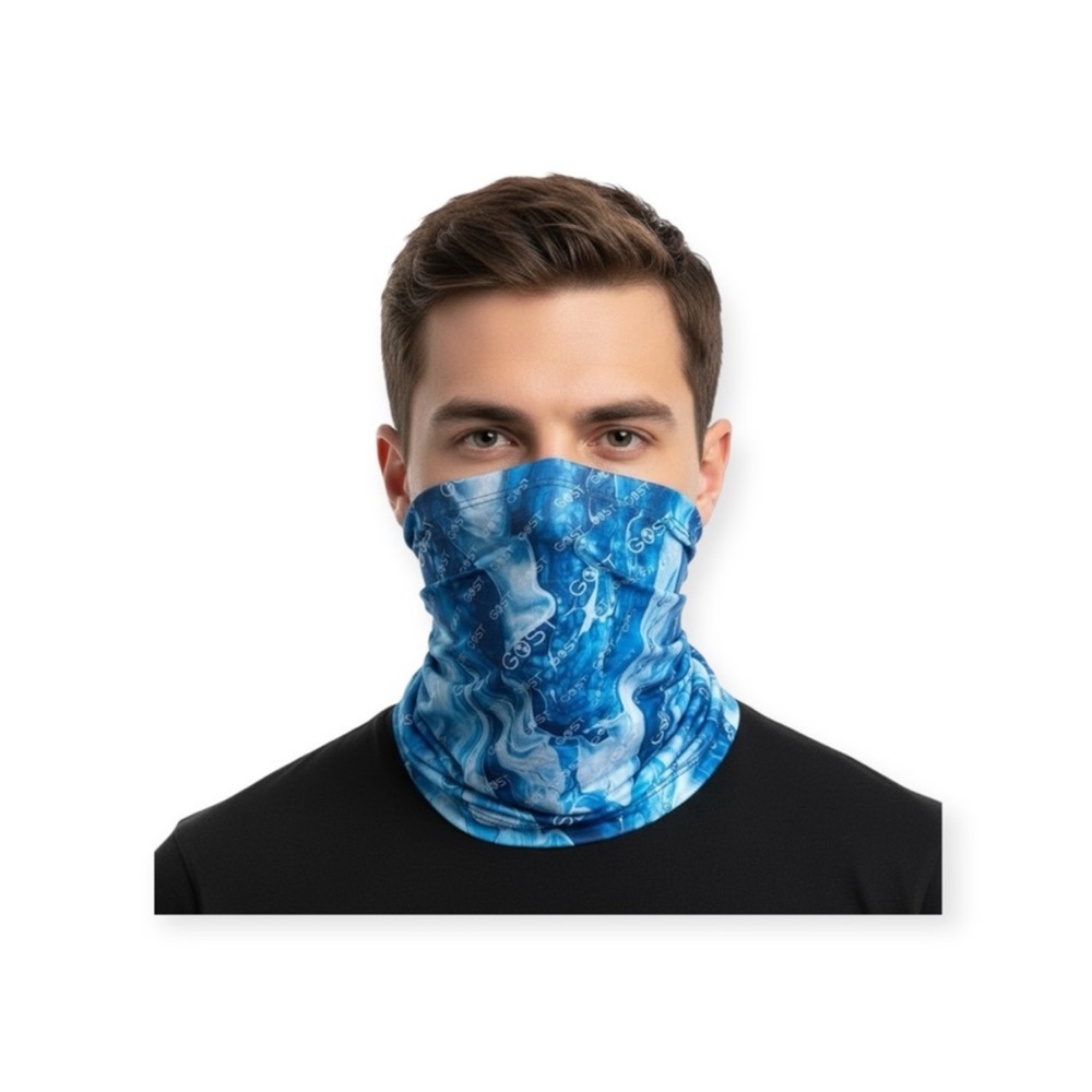 new GOST Tracker 𓆉 FlexFiber Fishing Neck Gaiter 𓆉 Gost Blue Ocean Print - Picture 12 of 13